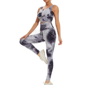 Ensemble de yoga écologique pour femmes, taille haute élastique, respirant, séchage rapide, couleur unie, vêtements décontractés pour l'entraînement, la gym et le fitness - Product Image 1