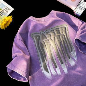 Personalizado para hombre Puff Imprimir Streetwear Tee OEM Fábrica de algodón de gran tamaño T Shirt 3D Raised Logo Design Shirt - Product Image 2