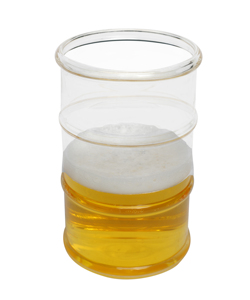 Tasse à bière en verre borosilicaté soufflé à la main en forme de baril sans poignée pour cadeaux d'affaires - Product Image 4