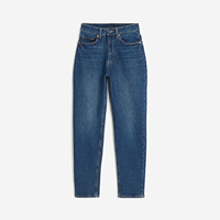 Jeans de Mezclilla Momfit de Alta Calidad para Mujer, Cómodos, de Algodón, Cintura Alta, Corte Recto Holgado, Diseño Moderno, Marca Personalizada, Verano