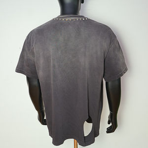 T-shirt Homme Personnalisé OEM en Coton Lourd 300 g/m² Délavé à l'Acide, Coupe Oversize Boxy, Effet Vieilli, Style Streetwear Vintage - Product Image 6