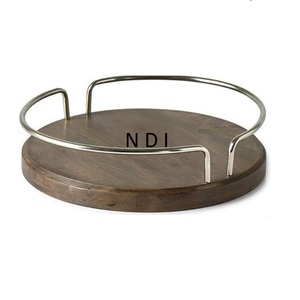 Finition nickelée plateau de serveur de meilleure qualité pour la cuisine utilisation de la restauration plateaux de serveur de nourriture vaisselle Table décorative Tary - Product Image 5