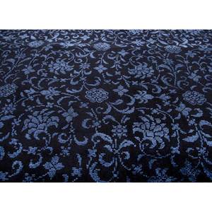 Tapis rectangulaire Aalam bleu noué à la main en laine et soie, grand format Pae-6141, motif floral, pour salon et couloir, idéal pour la maison - Product Image 3