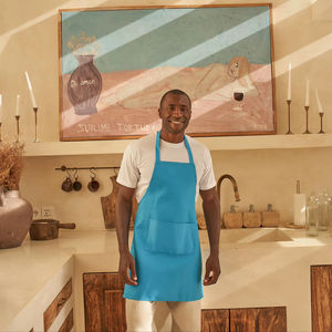 ผ้ากันเปื้อนทำอาหารแบบไม่มีแขน ผลิตจากโพลีเอสเตอร์ 100% ระบายอากาศได้ดี เป็นมิตรกับสิ่งแวดล้อม ใช้ได้ทั้งชายและหญิง มีกระเป๋าหน้า ซับเหงื่อ แห้งไว ประหยัดน้ำ - Product Image 1