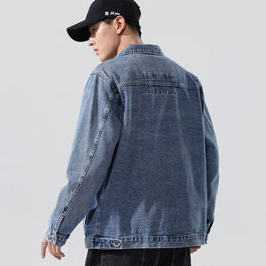 Recién llegado, cárdigan de moda para hombre, Chaquetas vaqueras delgadas estampadas informales - Product Image 5