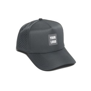 Casquette de golf respirante haute performance avec protection solaire, détail cordon, trous découpés au laser, logo personnalisé en caoutchouc PVC pour hommes, entraînement fitness - Product Image 2