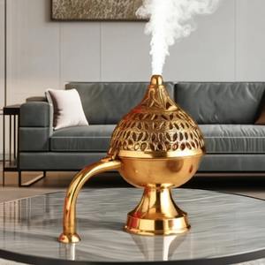 Quemador de Incienso Tradicional Árabe Oud Bakhoor, Ecológico, 100% Natural, Personalizable, Antiolor, de Metal, para Mesa del Hogar - Product Image 1