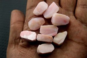 คริสตัลโอปอลสีชมพูธรรมชาติ18-20มม. เครื่องประดับแร่โอปอลสีชมพูของเปรูทำให้อัญมณีหลวม100% 100% ธรรมชาติ5ชิ้น - Product Image 2