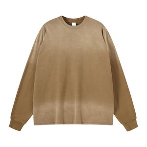 Fashion Casual Oversized Hoodie Vintage Washed Gradient Men's <b>shirts</b> Crew <b>T</b>-<b>shirt</b> <b>Long</b> <b>Sleeve</b> Thick 380gsm Unisex - Product Image 5
