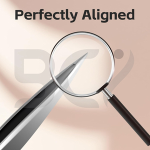 Pointed Grafted Tweezers for Women, High Precision Beauty Salons Uses Straight Shape <b>Silver</b> Color Eyelash Extension Tweezers - Product Image 2