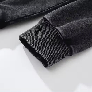 Jersey de algodón Crop Pullover Heavyweight Acid Wash Pullover bordado Sudadera con capucha de alta calidad - Product Image 5