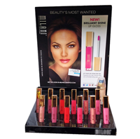 Noir carré brillant à lèvres compteur présentoir Mac rouge à lèvres organisateur cosmétique personnalisé Lucite rouge à lèvres support publicitaire