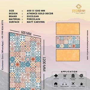 Xu hướng mới nhất thiết kế của <span class=keywords><strong>2025</strong></span> kỹ thuật số in sứ đá cẩm thạch và Granite cái nhìn gạch với Khắc Sáng 120*60 decking tầng - Product Image 2
