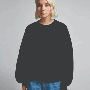 Acid Wash Reverse Weave Sweatshirts pour femmes Sweatshirts de lavage à l'acide avec col entonnoir pour femmes - Product Image 4