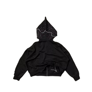 Sudadera con Capucha Impermeable de Algodón 100% de Alta Calidad, Personalizada por el Fabricante, con Cierre de Cremallera, Bolsillos, Tallas Grandes, Diseño Sólido para Invierno - Product Image 2