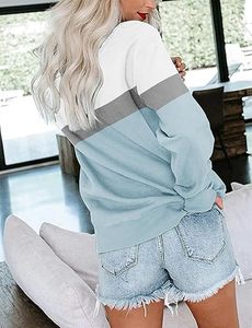 Sweat-shirts amples en molleton pour femmes, col rond, manches longues, 100 % coton, pour l'hiver - Product Image 5