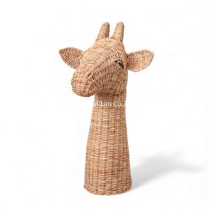 Bohemian <b>Rattan</b> Giraffe <b>Wall</b> <b>Art</b> Woven Hanging for Baby Nursery Room Eco-Friendly Home Decoration - Product Image 2