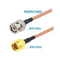Câble coaxial RG400 de 50 cm, double blindage, connecteurs à sertir UHF PL259, type N, TNC, BNC, mâle/femelle, rallonge en laiton et cuivre