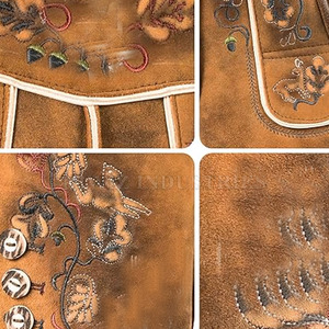 OEM Services Reasonable Price <b>Shorts</b> for Bavarian Latest Style Custom Design Streetwear Bavarian <b>Leather</b> <b>Shorts</b> - Product Image 6