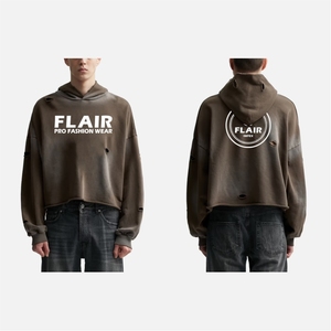 Sudadera con Capucha Extra Grande, Estilo Holgado, Bordado Desgastado Personalizado OEM para Hombre - Product Image 1