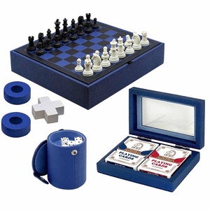 Collection de jeux de société classiques bleu céruléen de conception personnalisée de haute qualité - Product Image 1