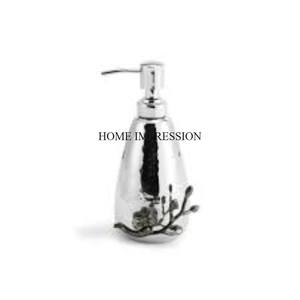 White Color Powder Coated With Silver Color Shiny Polished Metal <b>Pump</b> Liquid Soap Dispenser Bathroom Accessories Supplies - Product Image 4