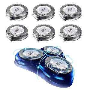 6 cabezales de repuesto para afeitadora eléctrica, afeitadora de triple cuchilla para rostro, afeitadora rotativa lavable con alimentación USB para afeitado corporal - Product Image 3