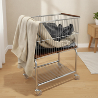 Panier à linge en fil métallique robuste et moderne, personnalisable, grand format, avec roulettes, pour le rangement des jouets d'enfants et des vêtements sales, pour la maison