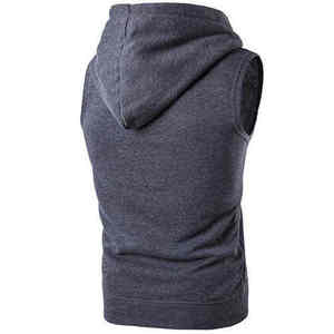 Custom <b>Mens</b> Clothing Manufacturer Sports Wear Hoodies Gym Wear Sleeveless Hoodies Cotton Fleece - Product Image 4