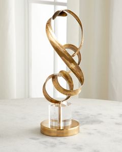 Escultura Metálica Moderna de Mesa, Pieza Decorativa Diseñada para Apartamentos Elegantes y Hogares Contemporáneos - Product Image 1