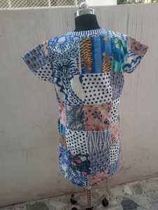 เดรสแม็กซี่ผ้าฝ้ายลายปะติดสไตล์ใหม่สำหรับผู้หญิง พิมพ์ลายด้วยมือ สไตล์ลำลอง เหมาะสำหรับใส่ในชีวิตประจำวันช่วงฤดูร้อน - Product Image 5