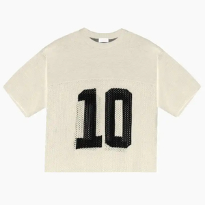 OEM Diseño de cable personalizado Logo Prendas de punto Moda Cuello redondo Manga corta Hombres Suéter de ganchillo de punto Top Jersey de malla de punto - Product Image 6