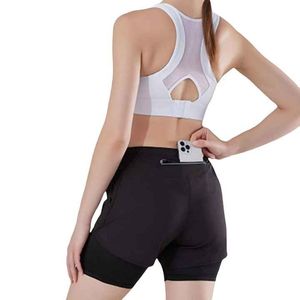 กางเกงขาสั้นออกกำลังกายสำหรับผู้หญิง เอวกลาง ระบายอากาศได้ดี ยกกระชับสะโพก เหมาะสำหรับฟิตเนส วิ่ง และเล่นโยคะ ผลิตจากโพลีเอสเตอร์ 100% - Product Image 5