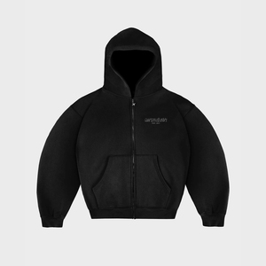 Sudadera con capucha de algodón Premium 100%, ropa de calle personalizada, Chaqueta de manga Reglan con cuello GSM 400, Sudadera de estilo callejero con cremallera de gran tamaño - Product Image 1