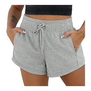 Short d'été décontracté pour femmes taille élastique cordon doux léger tissu Oxford respirant élégant coupe quotidienne teint uni - Product Image 3