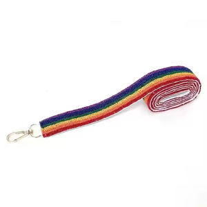 Elegante y Moderna Correa para Bolso con Bordado de Cuentas, Diseño a Cuadros Azul y Blanco, para el Día del Partido Universitario, Correa Transparente para Bolso, Logotipo Personalizado MD - Product Image 1