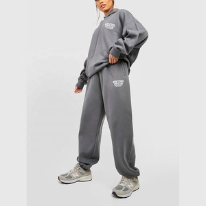 Vente en gros de vêtements de sport pour femme grande taille ensemble de sweats à capuche pour femmes polaire vêtements de sport décontractés femme survêtement pour dames-pour le printemps - Product Image 1