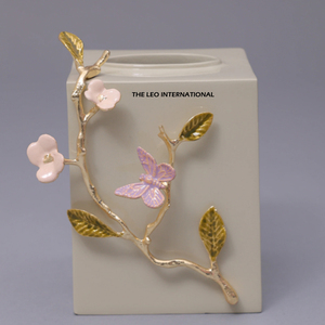 Boîte à mouchoirs en métal de conception de fleur de papillon porte-mouchoirs faits à la main de qualité supérieure vente chaude articles de salle de bain boîte à mouchoirs en gros - Product Image 1