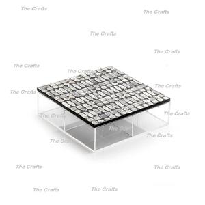 High Quality Dry Fruits <b>Box</b> Acrylic Jar With Mother Of Pearl And Wood Lid Home And Restaurant Serving <b>Sweets</b> <b>Box</b> - Product Image 5