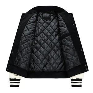 <b>Men's</b> Vintage Unisex Stand Collar Front Logo Winter Varsity <b>Baseball</b> <b>Jacket</b> - Product Image 2
