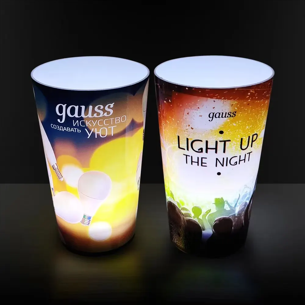 Logo personnalisé Gobelet lumineux LED 12 oz 14 oz Tasse LED activée par liquide