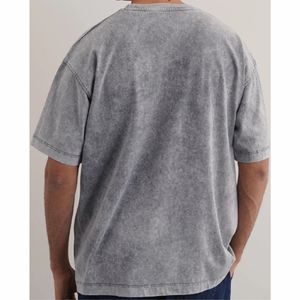 Camiseta para hombre Camiseta lavada al por mayor Camiseta de peso pesado Camiseta negra de gran tamaño Camiseta personalizada vintage con lavado ácido gráfico para hombre - Product Image 4