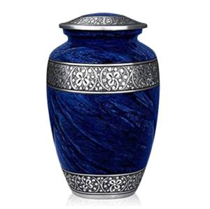 Urnes funéraires en aluminium pour adultes avec bande gravée Étain et urnes funéraires en métal de couleur rouge. - Product Image 5