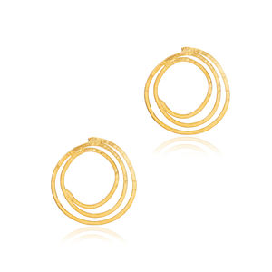 Spiral Design Vintage Style 22K Boucles d'oreilles en or Turc Fait à la main en gros 925 Bijoux en argent - Product Image 3