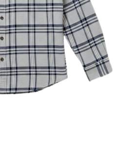 เสื้อเชิ้ตลายสก็อตแขนยาวผู้ชาย กระดุมผ่าหน้า สไตล์ลำลอง ผ้าแฟลนเนล สีเทาอ่อน สีน้ำเงินกรมท่า รับผลิตตามสั่ง ขายส่ง OEM - Product Image 6