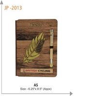 Organisateur/Agenda en bois de luxe écologique A5 relié rigide, carnet de notes de style spirale de qualité supérieure, marque OLIVIA, pour l'école