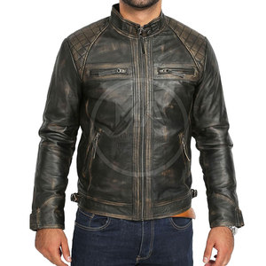 Venta al por mayor Tallas grandes Chaqueta de cuero Uso al aire libre Chaqueta de cuero de cuello alto Hombres Chaqueta de cuero - Product Image 1