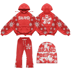 Chándal de rizo francés personalizado de peso pesado para hombres-Conjunto de Jogger y sudadera desgastada de gran tamaño - Product Image 1