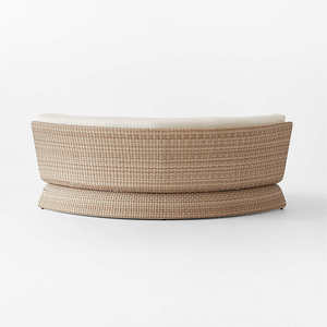 โซฟาหวายแบบแบ่งส่วนในร่มกลางแจ้งพร้อมหมอนอิงดีไซน์แบบโค้งสำหรับเฟอร์นิเจอร์ในสวนหรือลาน - Product Image 4