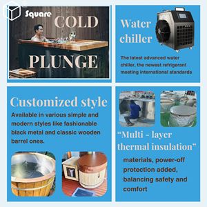CE Certified Alta Qualidade Outdoor Cedar <span class=keywords><strong>Cold</strong></span> Plunge Tub Customizável Logo Canadian Ice Bath Chiller para Recuperação Outdoor